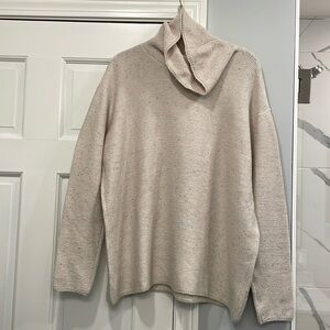 NWT Lou & Grey Beige Textured Cowl Neck Sweater Size L
